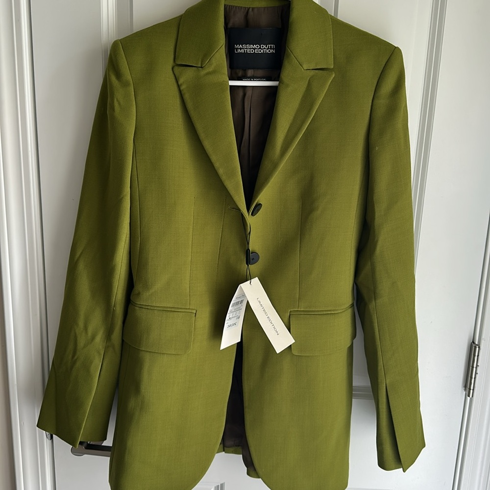 Massimo Dutti Green Blazer Suit Jacket - Picture 5 of 11